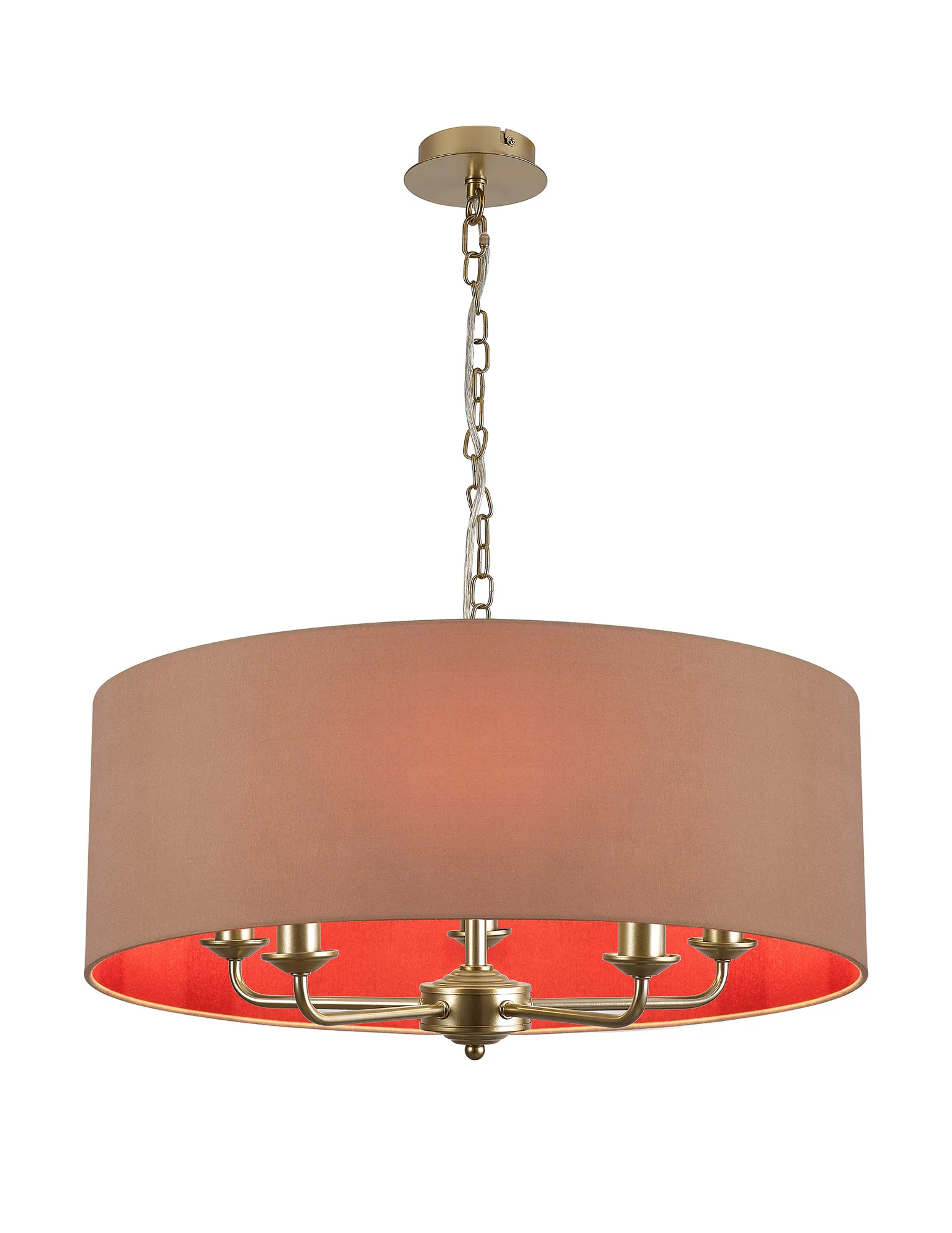 DK0977  Banyan 60cm 5 Light Pendant Champagne Gold, Antique Gold